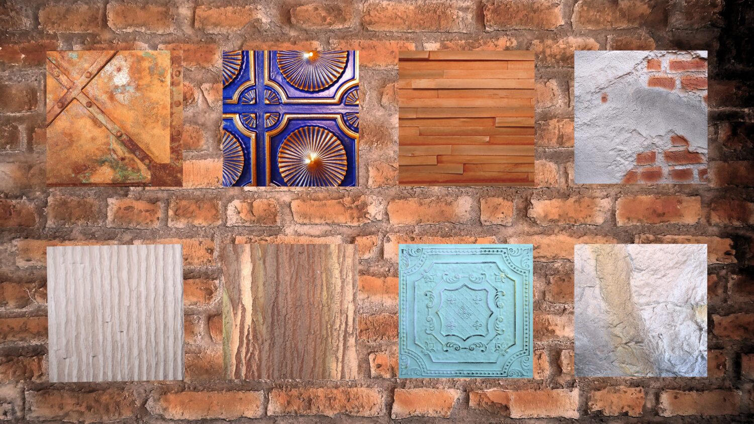 Vielfalt an Wandverkleidungen – von Holz über Metall bis Zement auf Ziegelwand